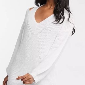 ASOS DESIGN cut out v neck sweater dress